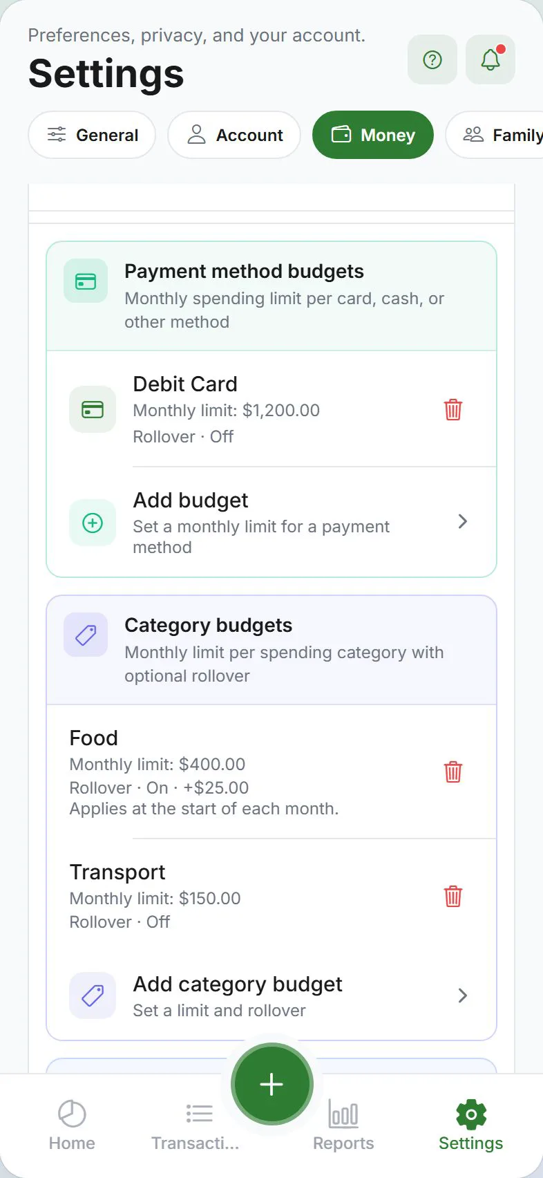 Add budget