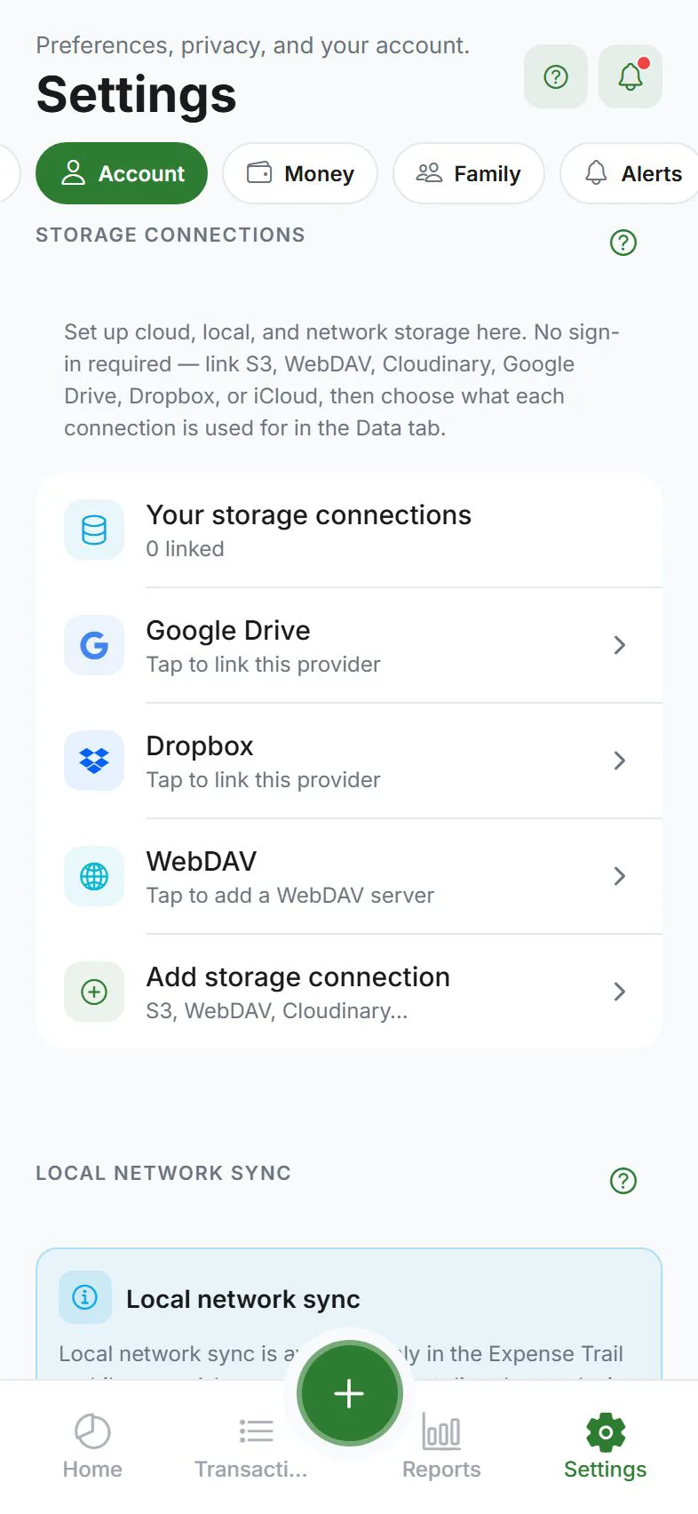 Storage connections